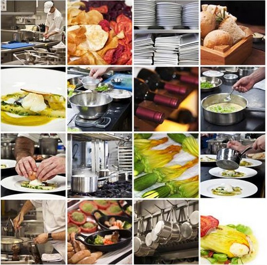 Restaurant collage vectors graphic