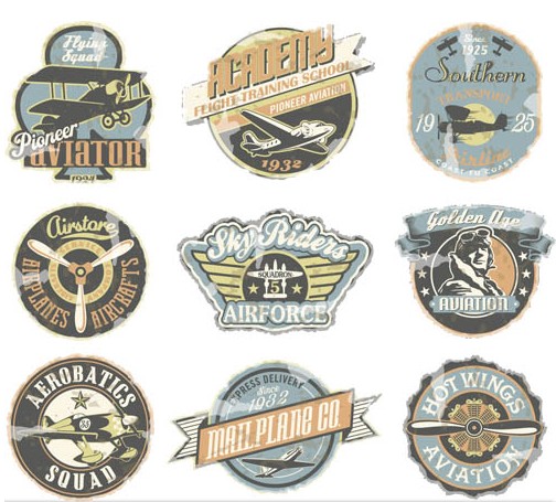 Retro Aviation Labels vector