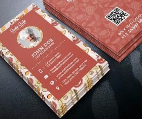 Retro Cake Shop Business Card PSD Template