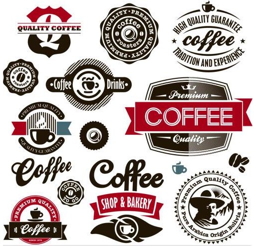 Retro Coffee Labels creative vector