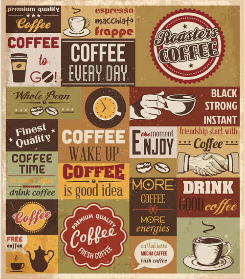 Retro Coffee Symbols vector