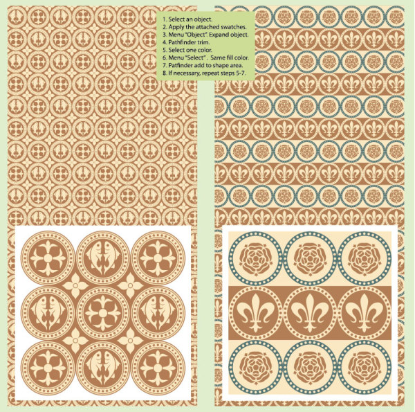 Retro Decorative pattern 1 vector