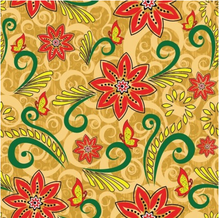 Retro Floral Seamless Pattern vectors graphic