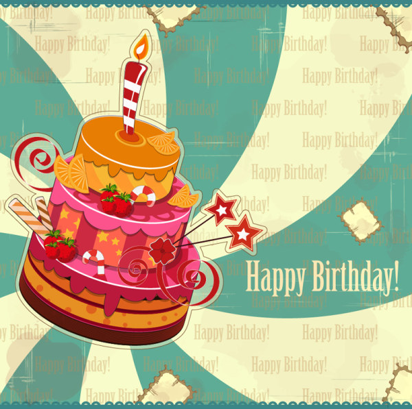 Retro Happy Birthday background vector graphic