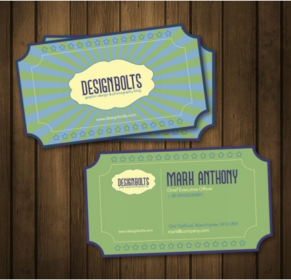 Retro business card design vector