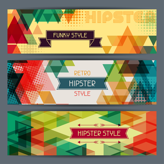Retro hipster banner 4 vector graphic