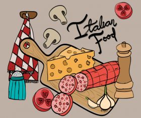 Retro italian restaurant menu template vectors 02