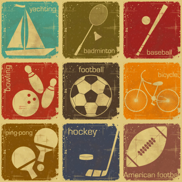 Retro sport labels vector