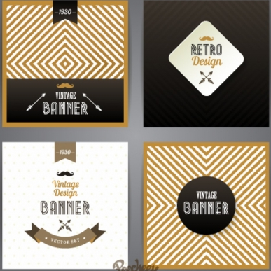 Retro style banners Free creative vector