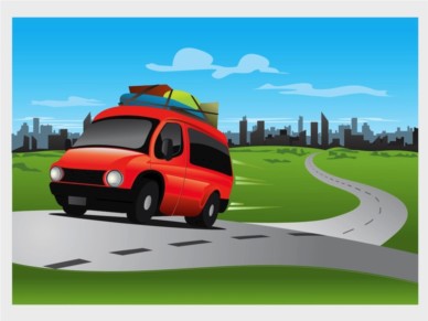 Road Trip Illustration vector graphic