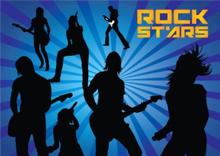 Rock Stars Silhouettes vectors