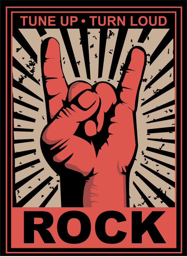 Rock gesture vector