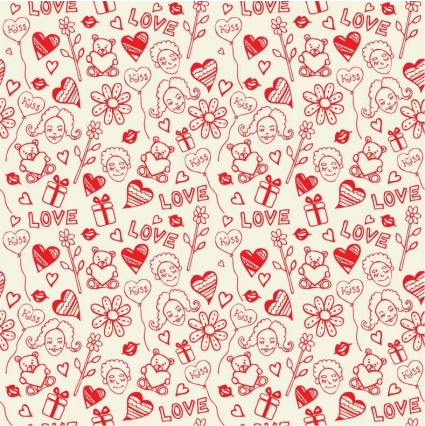 Love seamless cartoon pattern. Romance and dating texture. Romantic drawings  zigzag background Stock Vector Image & Art - Alamy