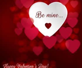 Romantic heart valentine card vector design
