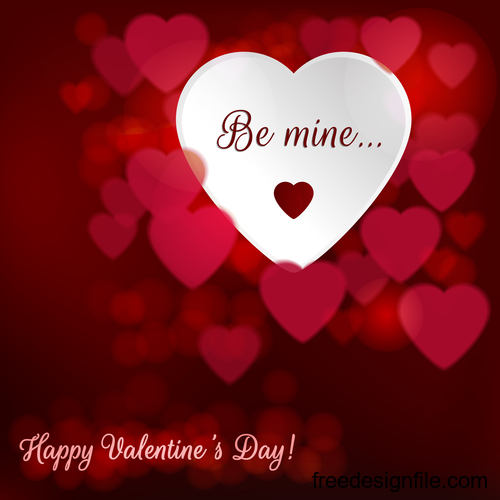 Romantic heart valentine card vector design