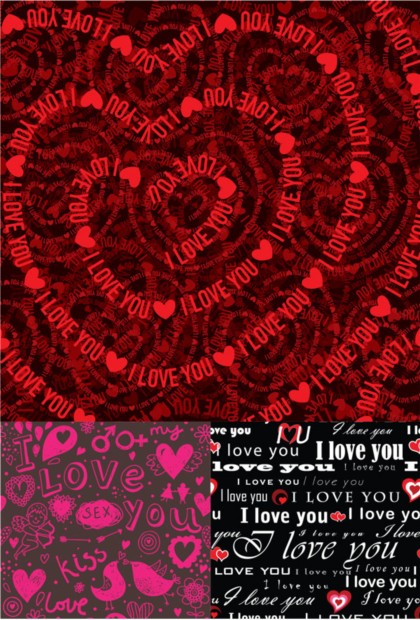 Romantic love background vector set