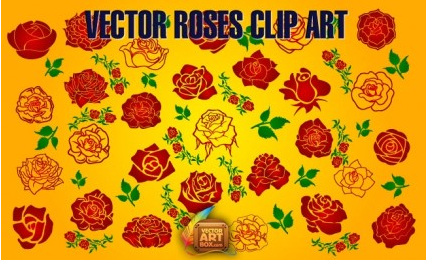 Roses Clip Art set vector