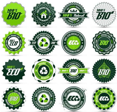 Round Eco Labels vector design