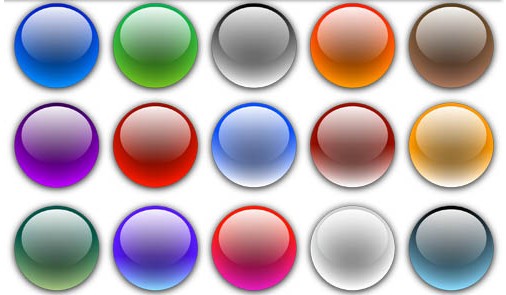 Round Glass Buttons vector