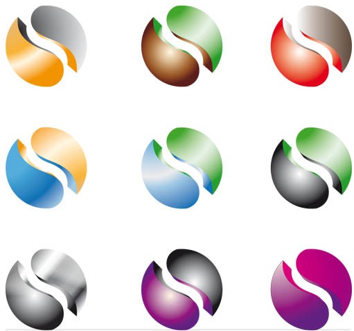 Round Logotypes art set vector