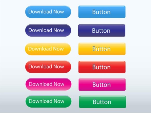 Rounded Web Buttons set vector