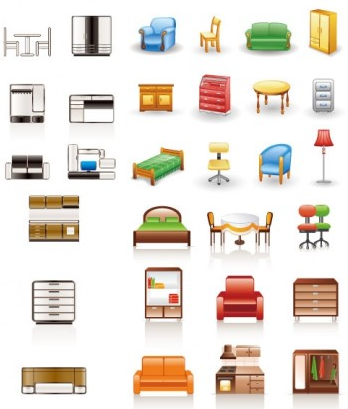 Rounded furniture icon vector