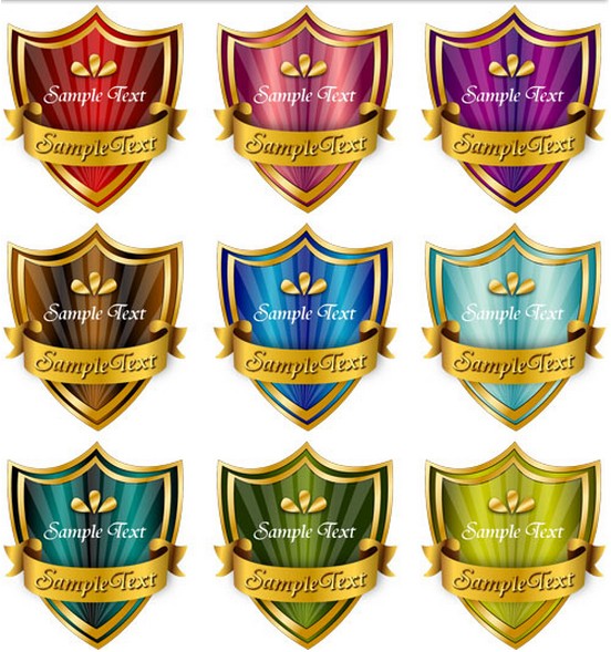 Royal Shield Labels vector
