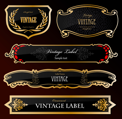 Royal glass labels 6 vector