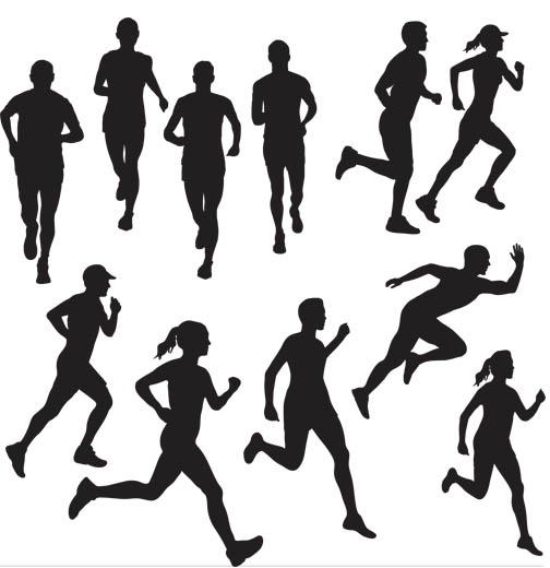 Runners Silhouettes vector