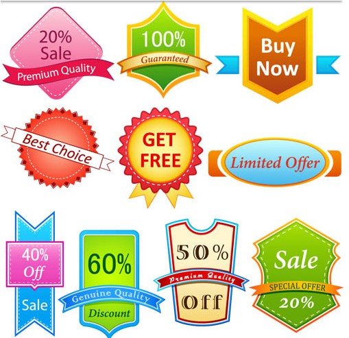 Sale Badgets free vector material