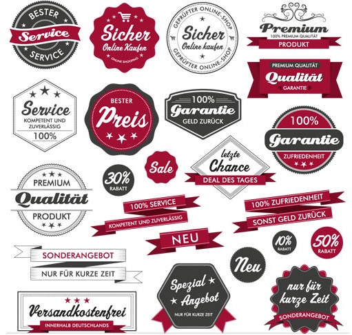 Sale Different Stickers vector