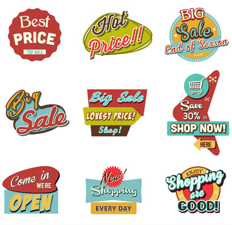 Sale Labels graphic shiny vector