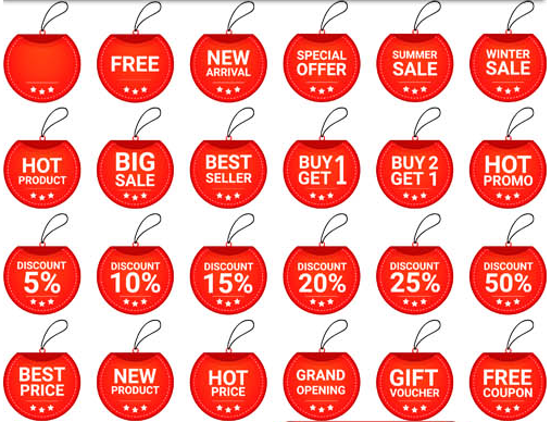 Sale Red Elements vector