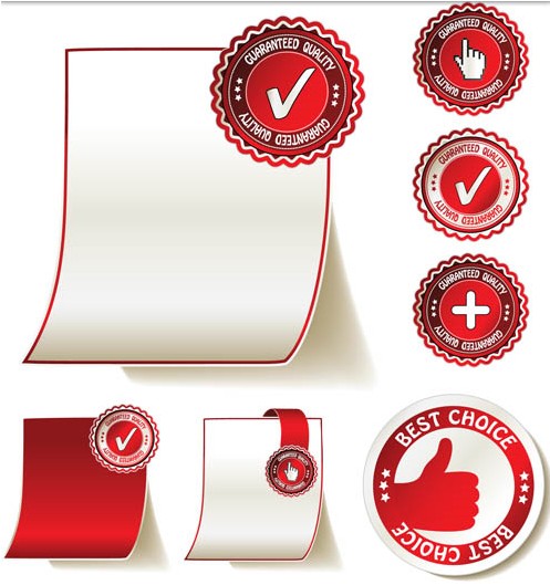 Sale Red Stickers free vector