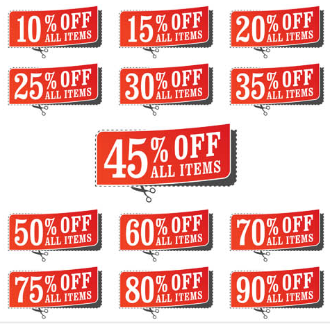 Sale Red Various Elements vector