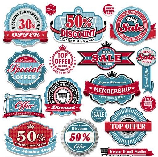 Sale Shiny Labels vector graphic