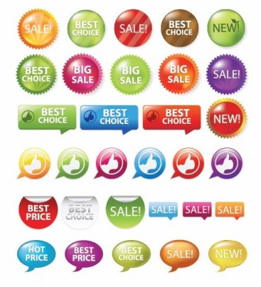 Sale Shopping Tags and Signs Vector graphics