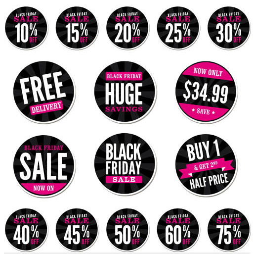 Sale Stickers free set vector