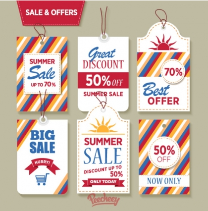 Sale tags Free set vector