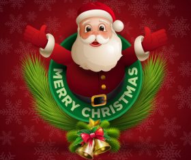 Santa hug labels design vectors 01