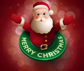 Santa hug labels design vectors 04