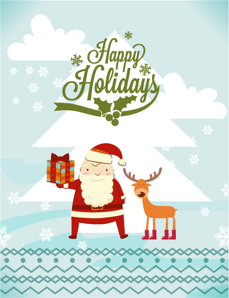 Santand deer holiday background 2 vector