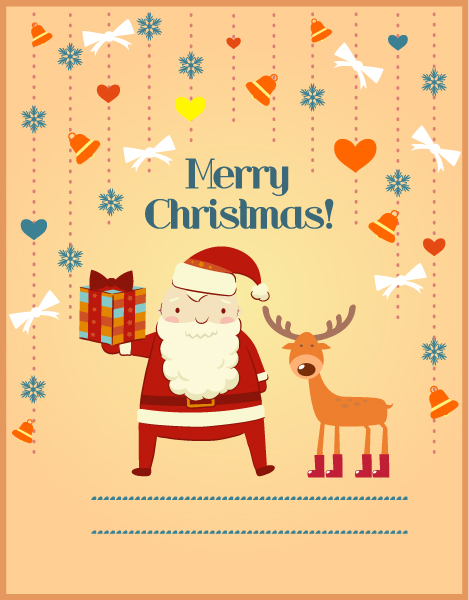 Santand deer holiday background 3 vector