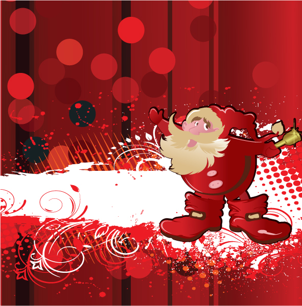 Santand red christmas background set vector