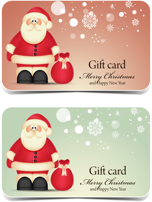 Santgift cards vector set