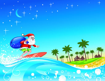 Santsurfriding background vector