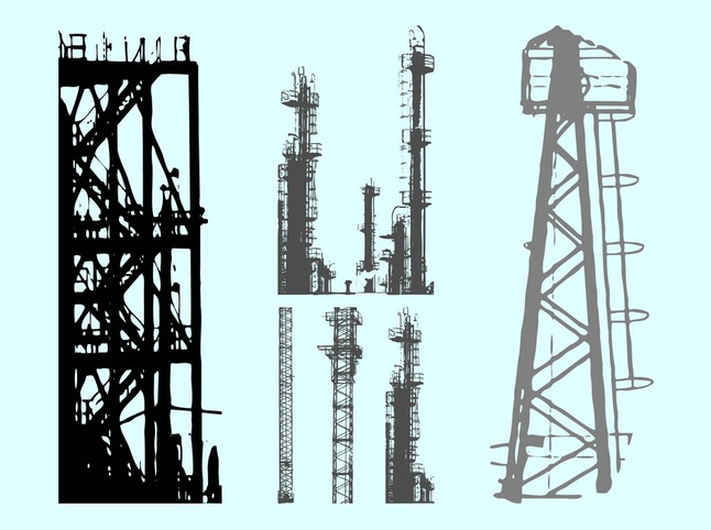 Scaffolds Silhouettes free vector