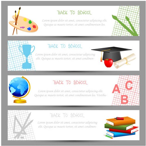 School Banners vectors