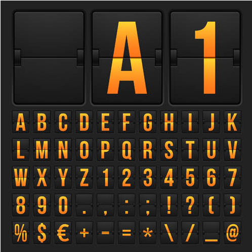Scoreboard Alphabets Set 2 vector graphics