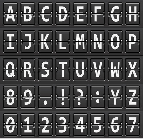 Scoreboard Alphabets vector graphics